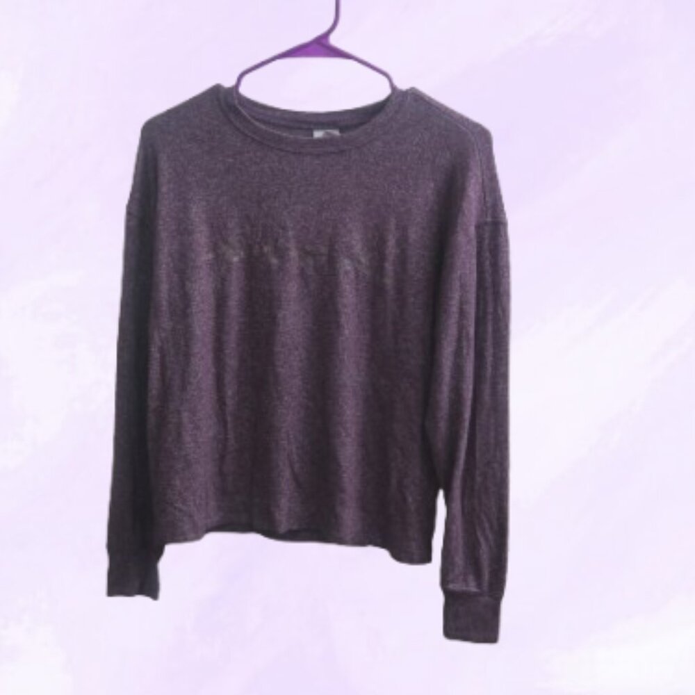 PINK Victoria's Secret sleepwear pink cursive pj pajamas top in purple size XS.